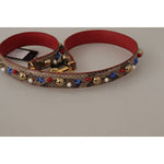 Dolce & Gabbana Brown Python Leather Studded Shoulder Strap BEL8741