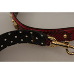 Dolce & Gabbana Red Python Leather Crystals Reversible Shoulder Strap BEL8742