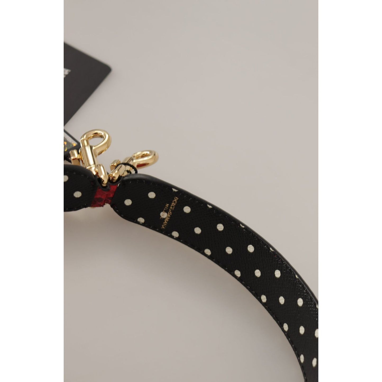 Dolce & Gabbana Red Python Leather Crystals Reversible Shoulder Strap BEL8743