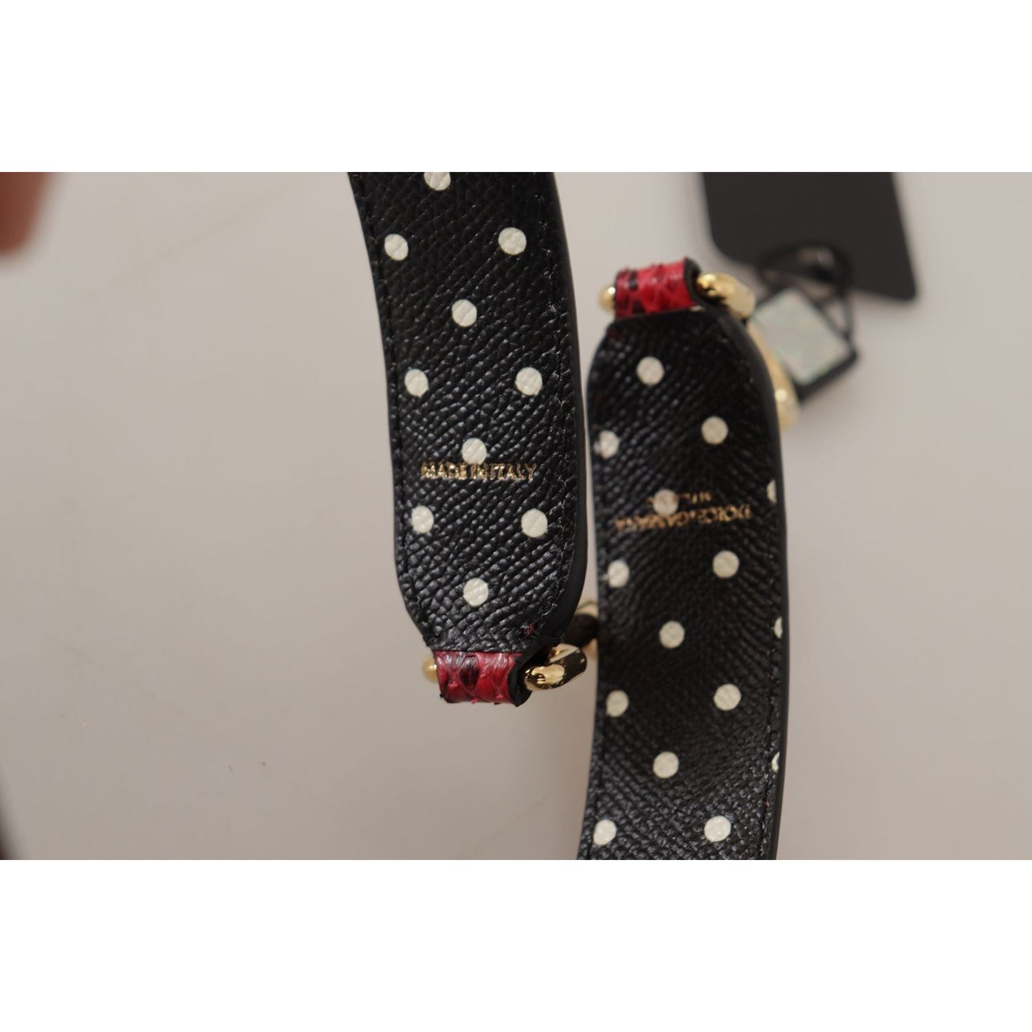 Dolce & Gabbana Red Python Leather Crystals Reversible Shoulder Strap BEL8743