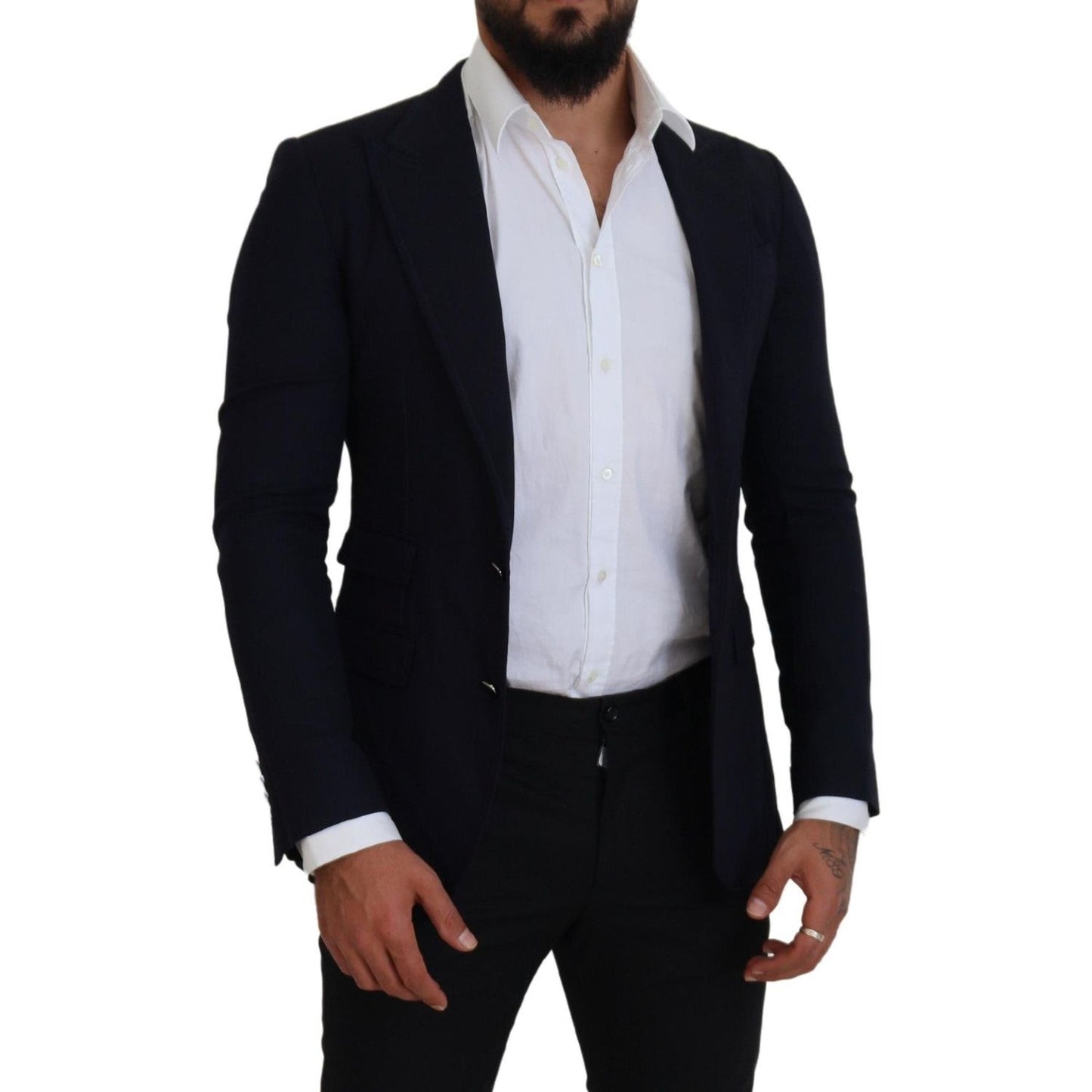 Dolce & Gabbana Blue Wool Formal Taormina Blazer