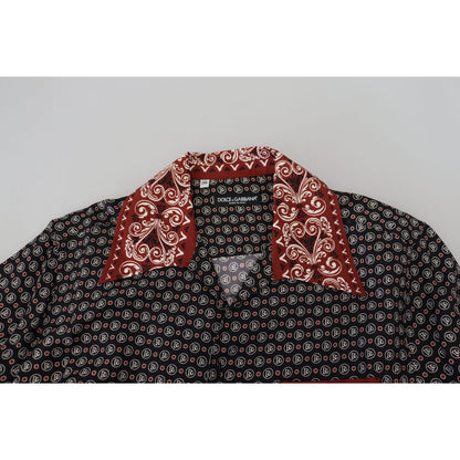 Dolce & Gabbana Multicolor Patterned Silk Casual Shirt