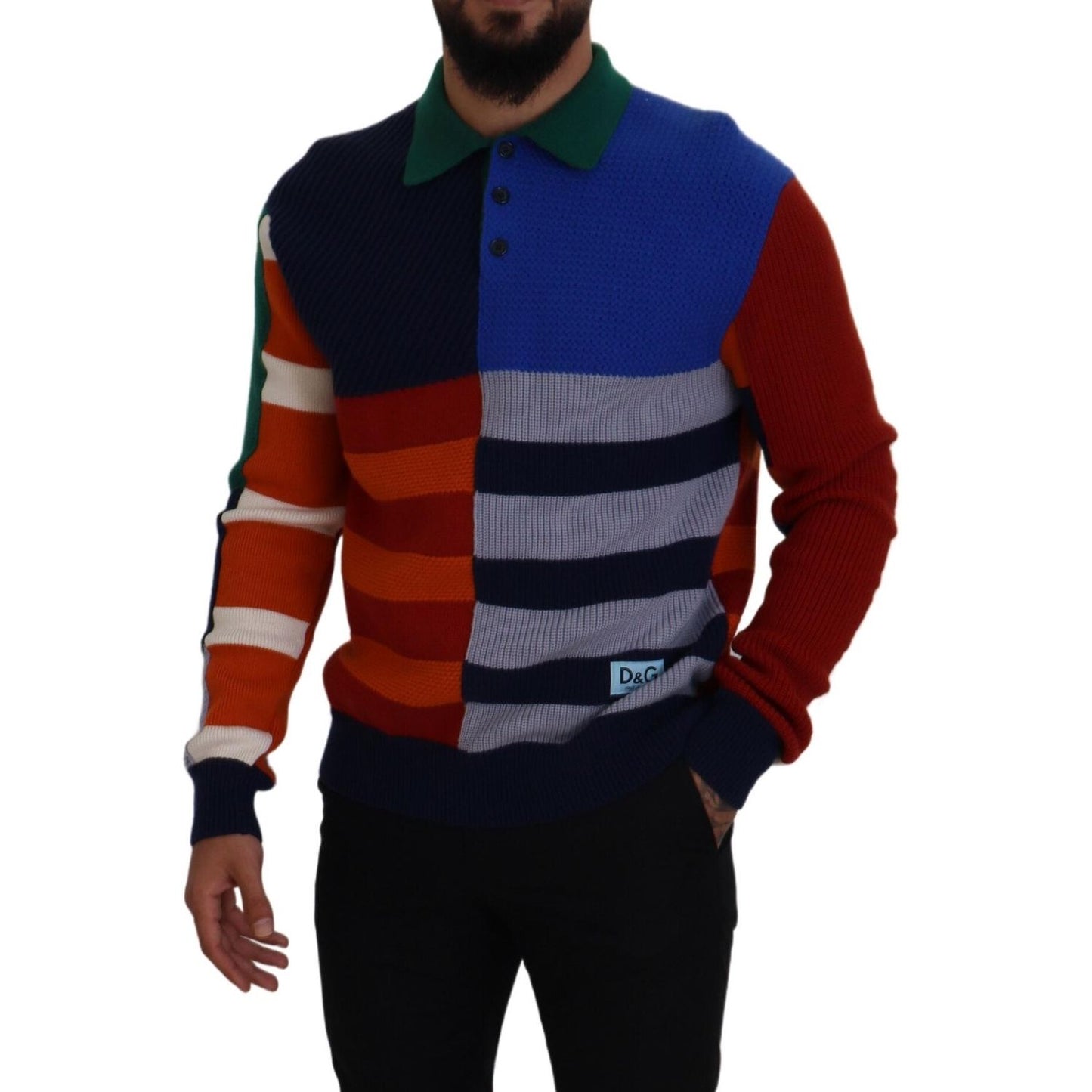 Dolce & Gabbana Multicolor Stripes Wool Pullover Sweater