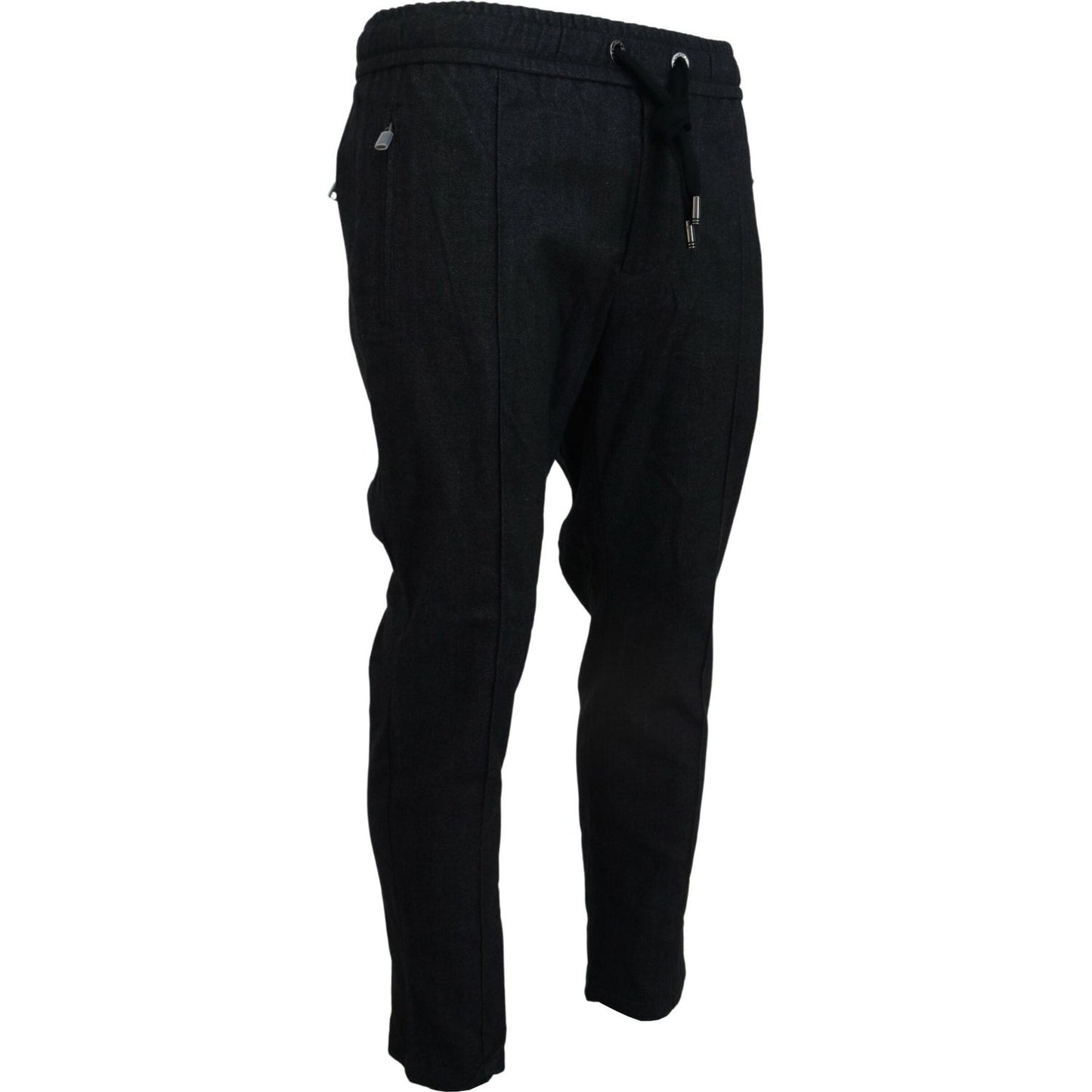 Dolce & Gabbana Grey Cotton Tapered Cotton Pants