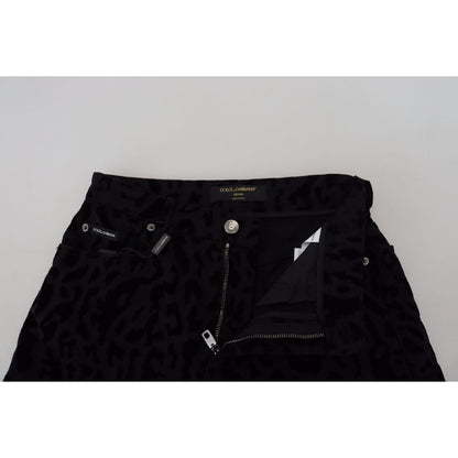 Dolce & Gabbana Black Denim Cotton Stretch Hot Pants Shorts