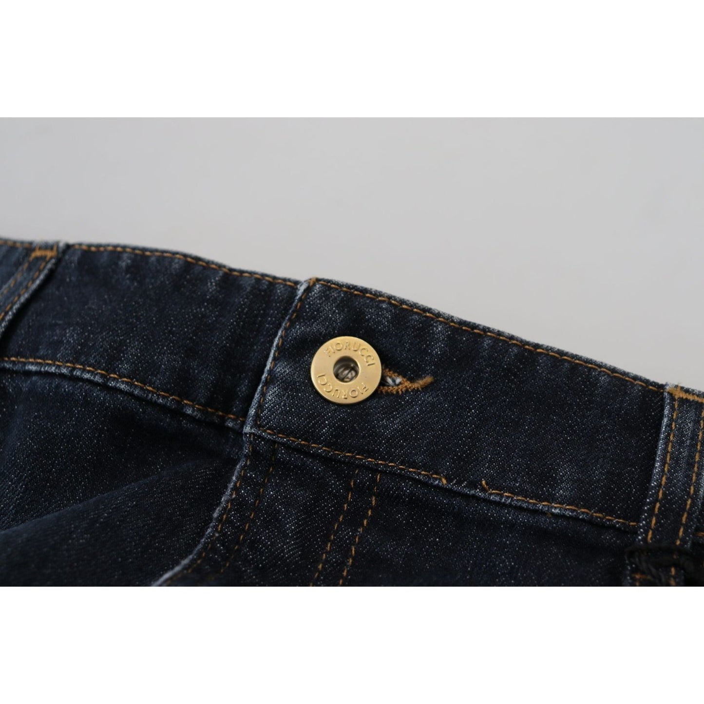 Fiorucci Dark Blue Washed Mid Waist Pencil Cut Denim Skirt