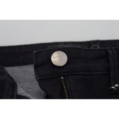 Acht Black Washed Cotton Skinny Women Casual Denim Jeans