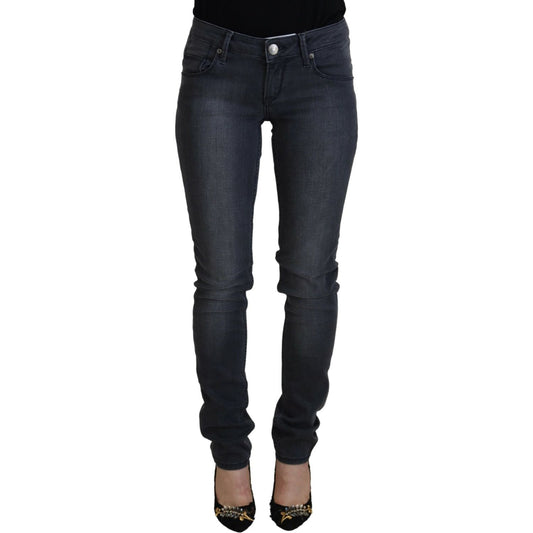 Acht Gray Cotton Skinny Low Waist Women Casual Denim Jeans PAN72694- 26