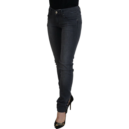 Acht Gray Cotton Skinny Low Waist Women Casual Denim Jeans PAN72694- 26