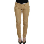 Acht Brown Cotton Corduroy Low Waist Women Casual Jeans PAN74064- 26
