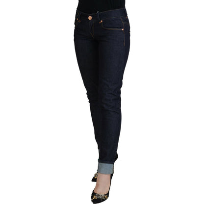 Acht Blue Cotton Low Waist Slim Fit Women Casual Jeans