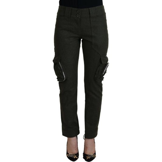 Ermanno Scervino Green Lace Up Leg Women Tapered Pants PAN74092- 40