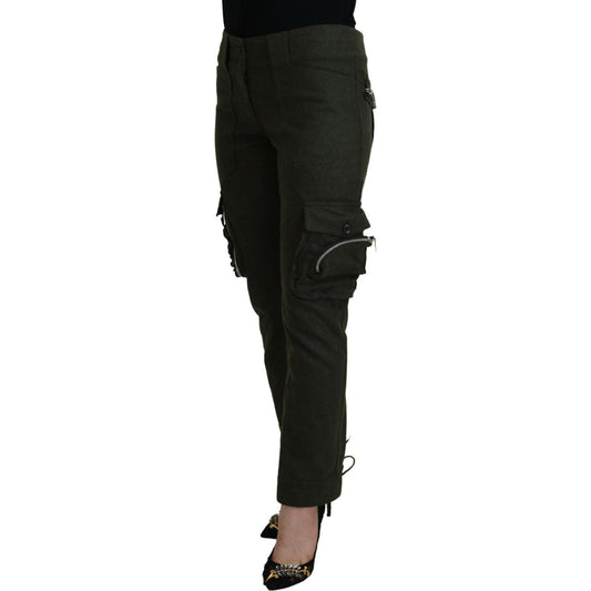 Ermanno Scervino Green Lace Up Leg Women Tapered Pants PAN74092- 40