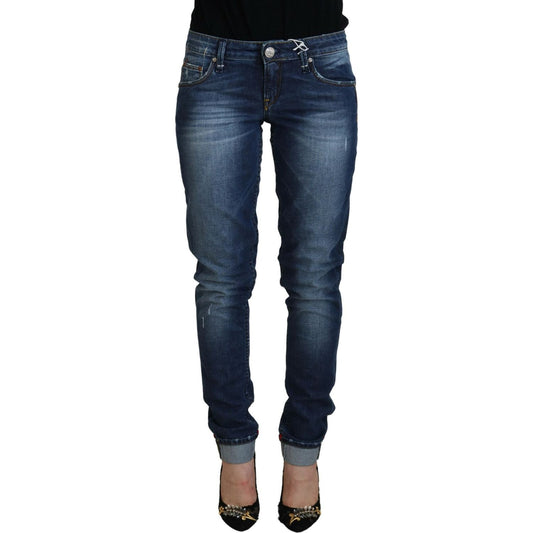 Acht Blue Washed Cotton Slim Fit Women Denim Jeans PAN74125- 25