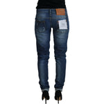 Acht Blue Washed Cotton Slim Fit Women Denim Jeans PAN74125- 25