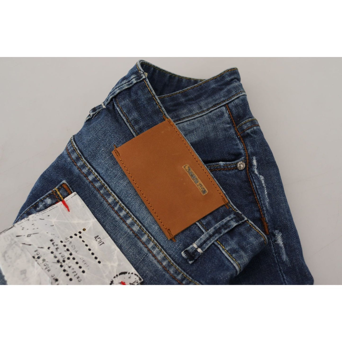Acht Blue Washed Cotton Slim Fit Women Denim Jeans PAN74125- 25