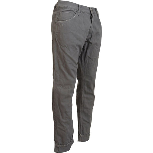 Acht Gray Cotton Straight Fit Folded Hem Casual Denim Jeans PAN74681-48