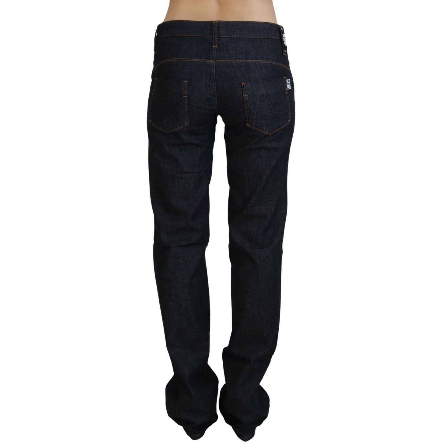 Costume National Blue Low Waist Straight Denim Pants Jeans