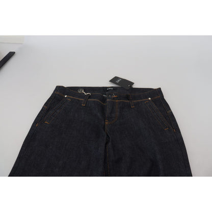 Costume National Blue Low Waist Straight Denim Pants Jeans