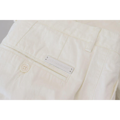 Dolce & Gabbana White Cotton Skinny Chino Pants