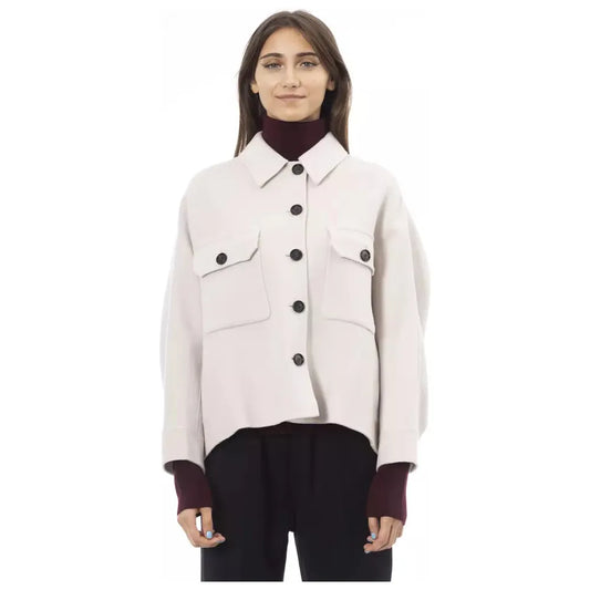 Alpha Studio Elegant White Wool Blazer Jacket ALST-23539-IT40|S-FBB-82