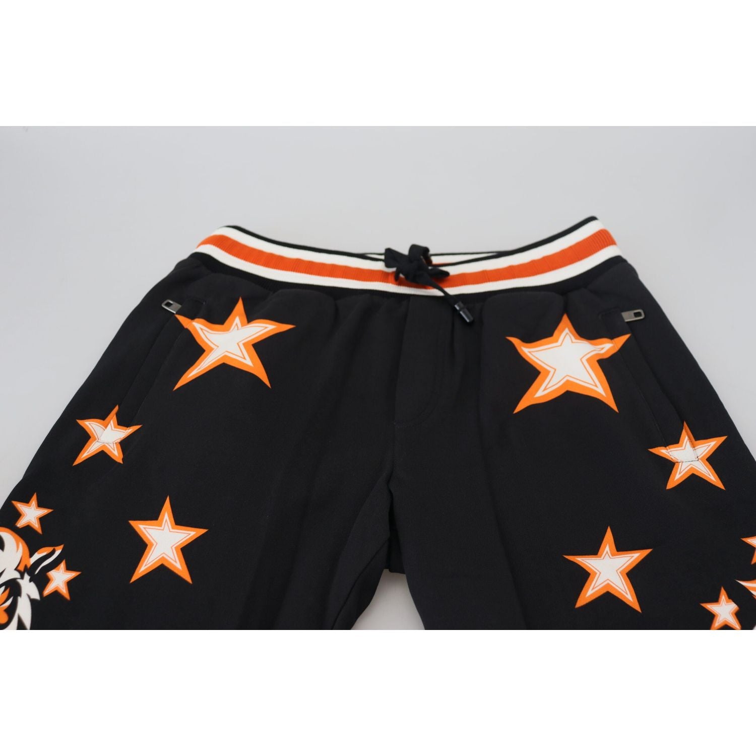 Dolce & Gabbana Black Orange Star Trousers Sport Pants