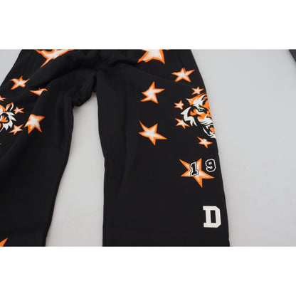 Dolce & Gabbana Black Orange Star Trousers Sport Pants