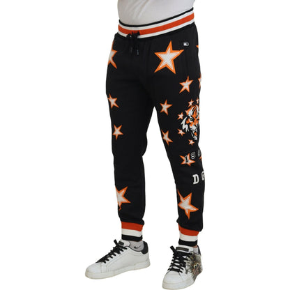 Dolce & Gabbana Black Orange Star Trousers Sport Pants