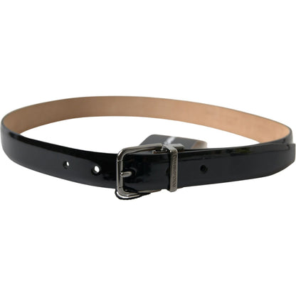 Dolce & Gabbana Black Calf Leather Metal Buckle Men Belt