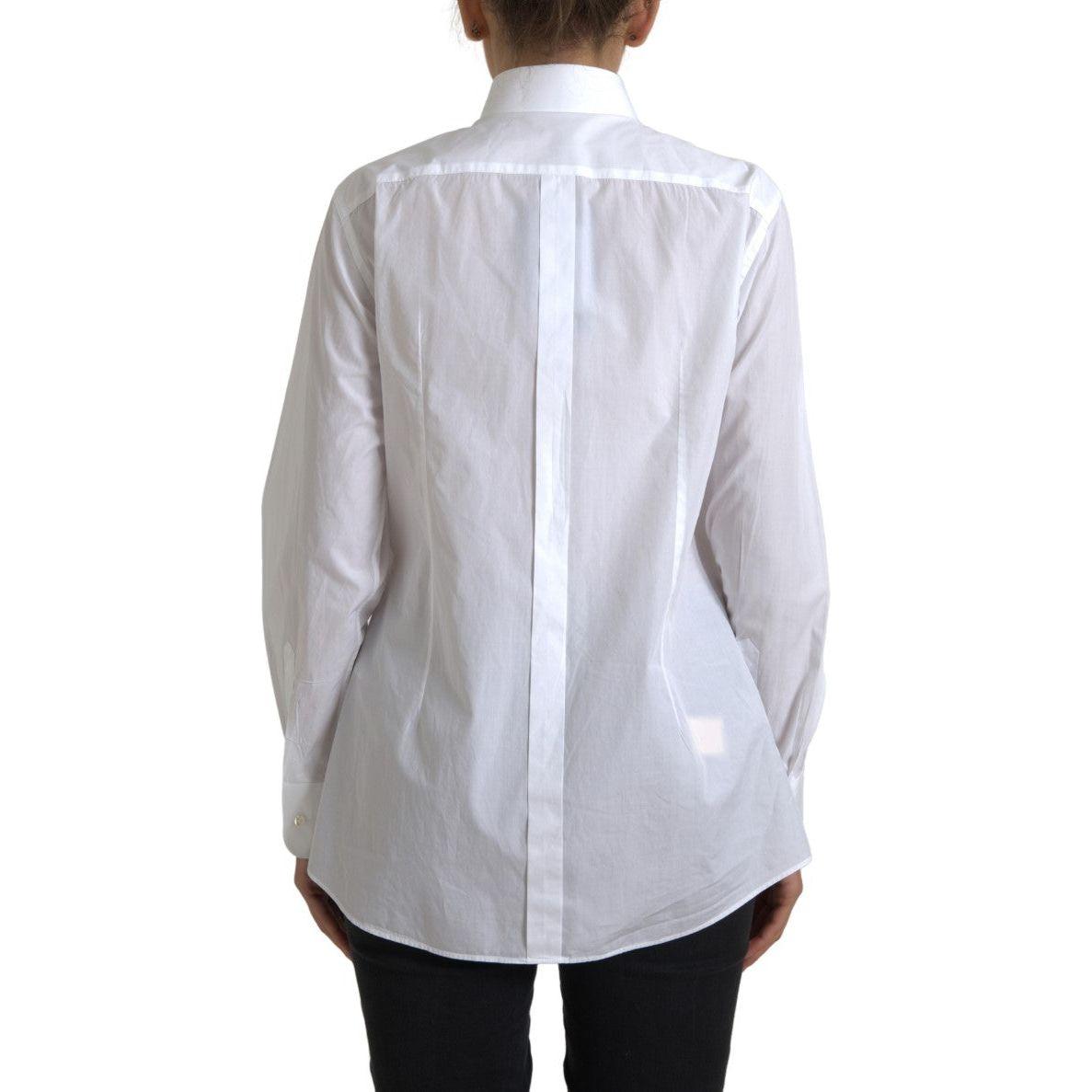 Dolce & Gabbana Cotton Collared Long Sleeves Shirt White