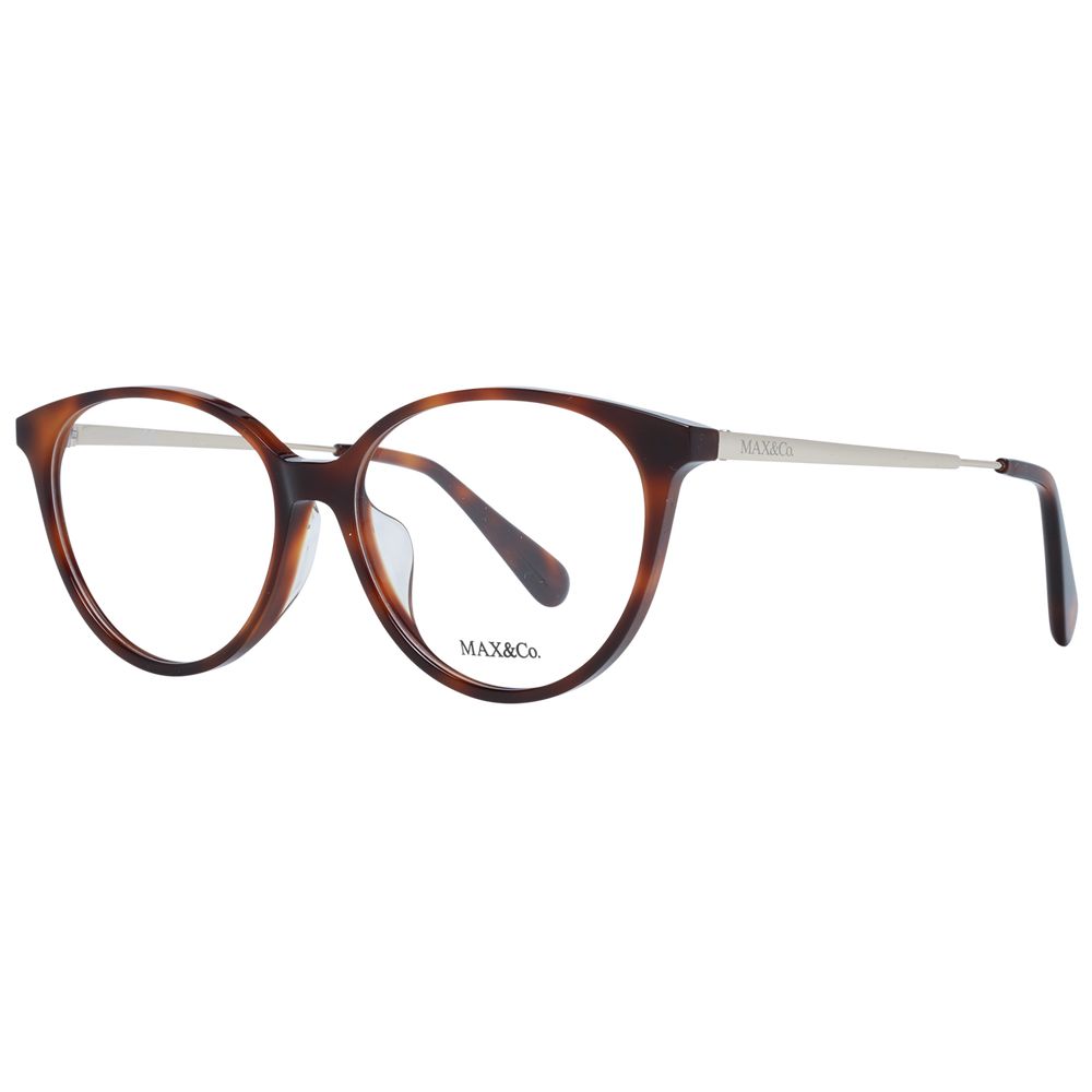 Max & Co Brown Women Glasses Frame in full-rim cat eye style, featuring metal and plastic construction with demo lenses.