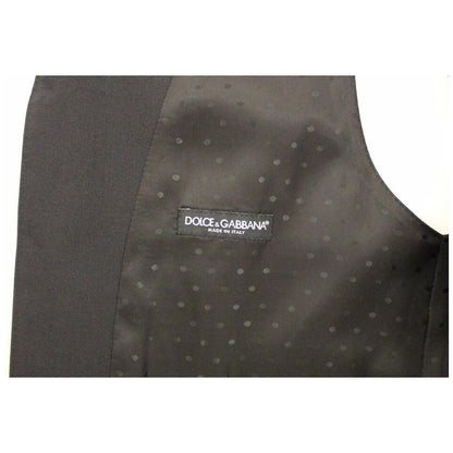 Dolce & Gabbana Black Wool Silk Stretch Dress Vest Blazer