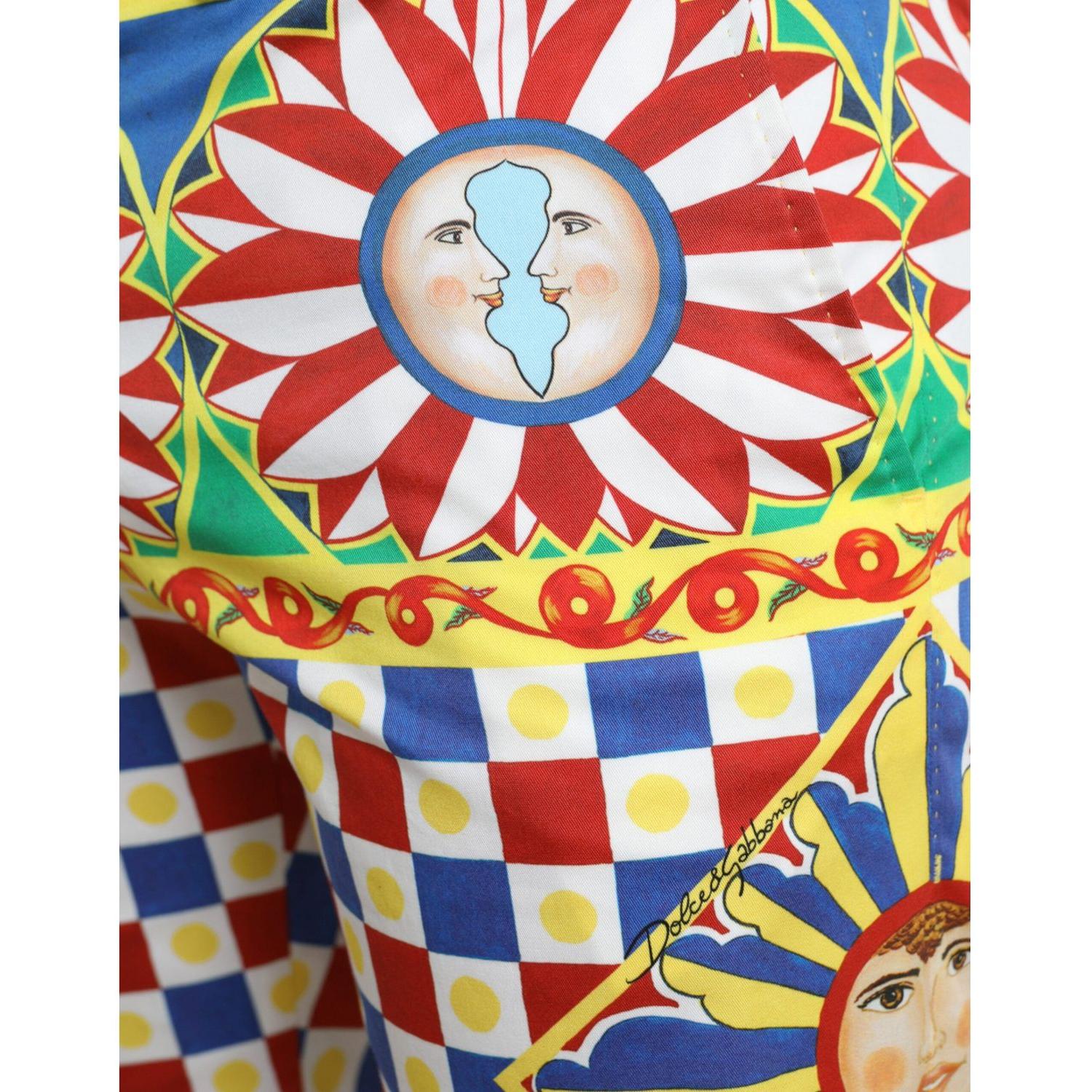 Dolce & Gabbana Multicolor Carretto Print Men Bermuda Shorts