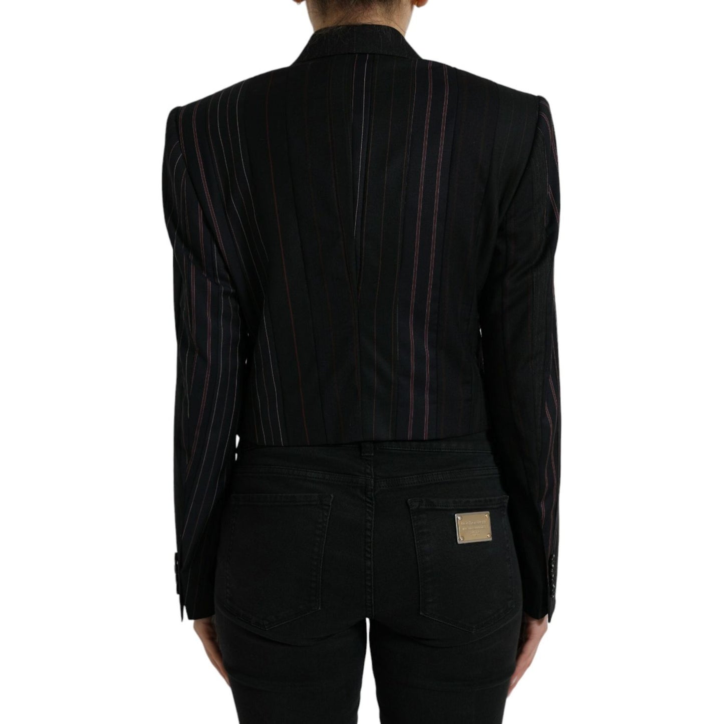 Dolce & Gabbana Black Striped SICILIA Double Breasted Jacket