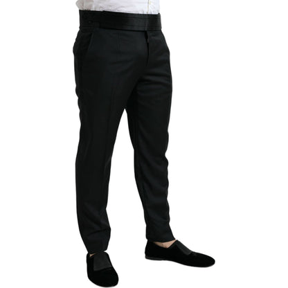 Dolce & Gabbana Black Wool Slim Fit Formal Trouser Dress Pants