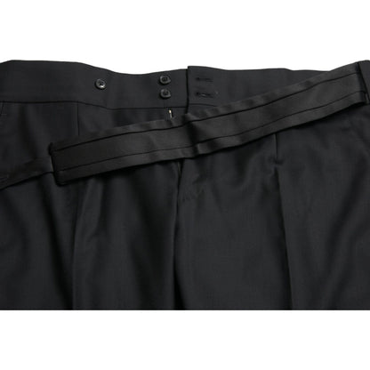 Dolce & Gabbana Black Wool Slim Fit Formal Trouser Dress Pants