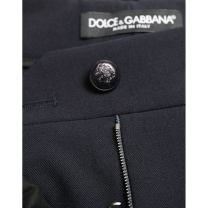 Dolce & Gabbana Blue Mid Waist Tapered Cropped Pants