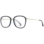 Maje Black Women Glasses Frame, full-rim trapezium style, black acetate, 52-17-135 size, demo lenses with branded case included.