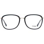 Maje Black Women Glasses Frame in black acetate with full-rim trapezium style and demo lenses, size 52-17-135.
