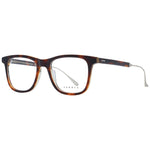 Sandro Brown Men Glasses Frame in acetate, full-rim trapezium style with demo plastic lenses, size 50-18-145, includes branded case.