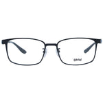 BMW Black Men Glasses Frame with titanium full-rim, featuring demo lenses and branded case. Frame dimensions: 56-18-145.