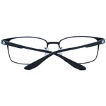 BMW Black Men Glasses Frame, black full-rim titanium rectangle design with demo lenses, size 56-18-145, includes branded case.