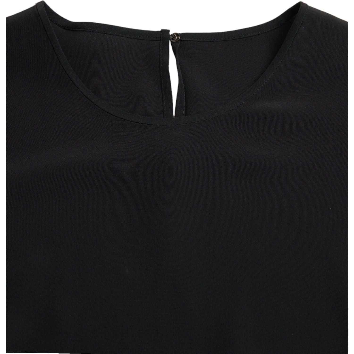 Dolce & Gabbana Black Silk Round Neck Short Sleeve Blouse Top