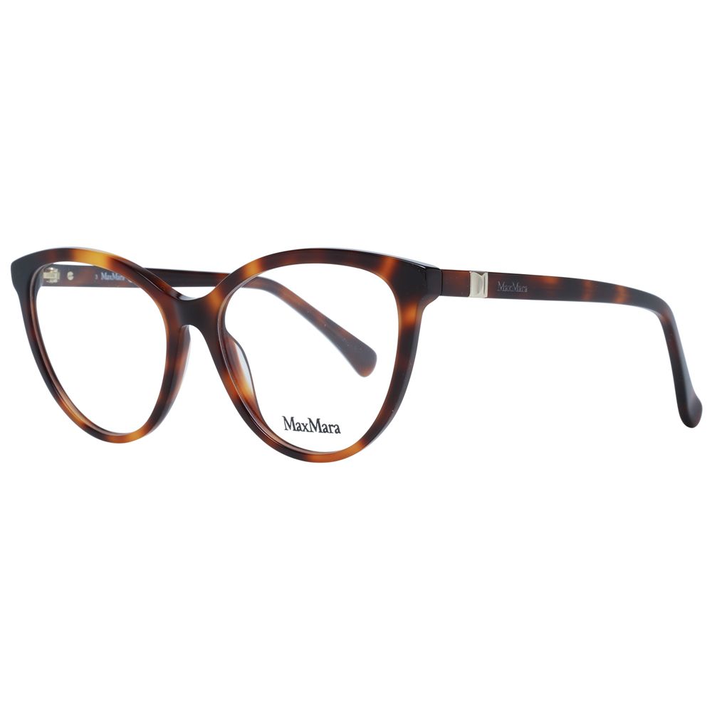 Max Mara Brown Women Glasses Frame acetate full-rim cat eye style with demo lenses, 54-16-140 size, includes branded case.
