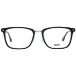 BMW Black Men Glasses Frame, full-rim, black plastic, 55-19-145 size, rectangle style, demo lenses, branded case included.