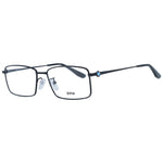BMW Black Men Glasses Frame, full-rim rectangular metal frame with demo lenses, lens width 57mm, includes branded case.