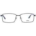 BMW Black Men Glasses Frame, metal full-rim rectangle style, black color with demo lenses, size 57-16-150, includes branded case