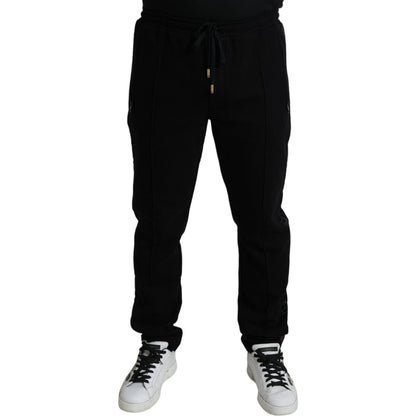Dolce & Gabbana Black Cotton Skinny Jogger Sweatpants Pants
