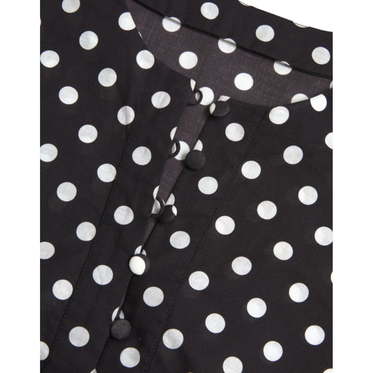 Dolce & Gabbana Black White Polka Dot Nylon Shift Mini Dress