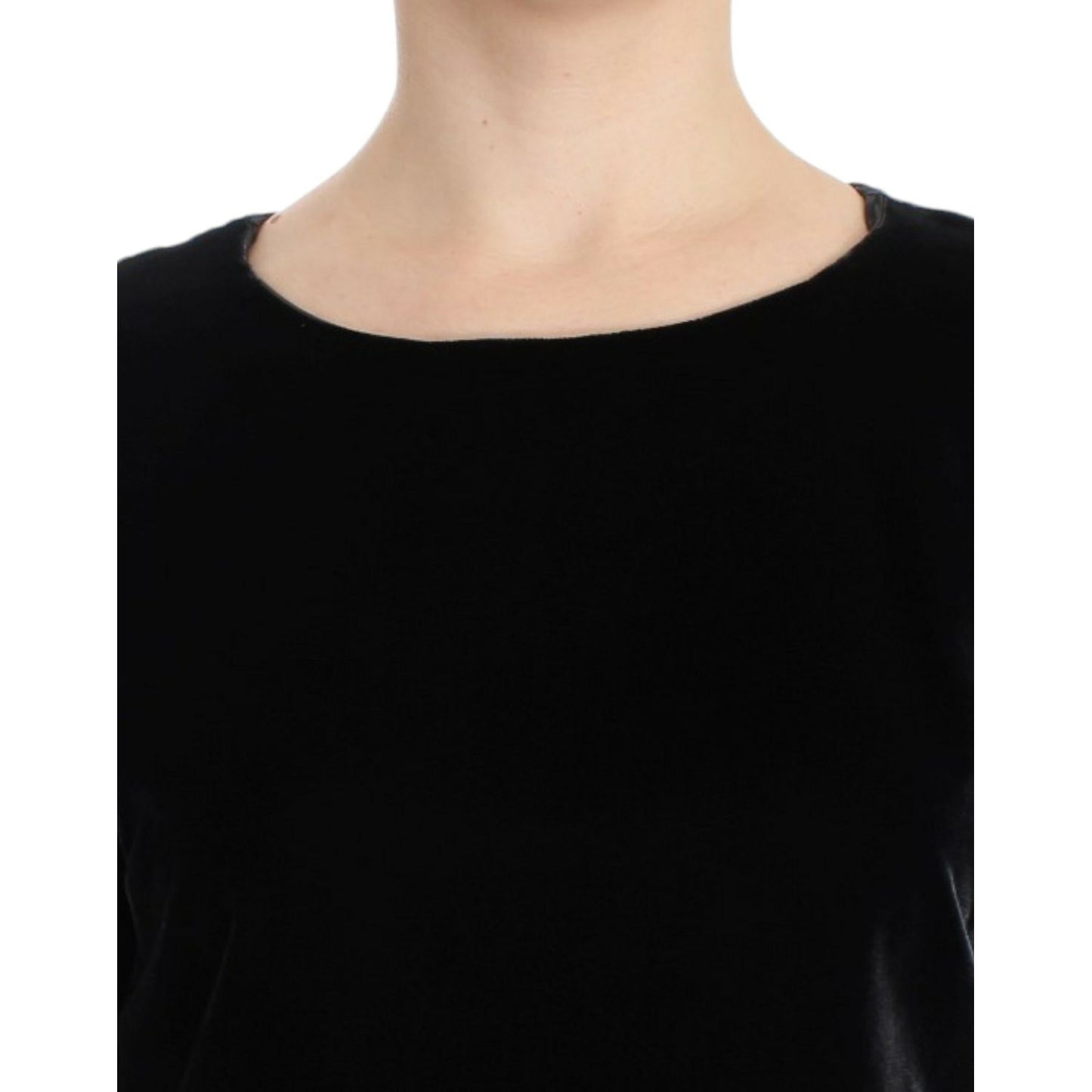 Dolce & Gabbana Black velvet shortsleeved blouse